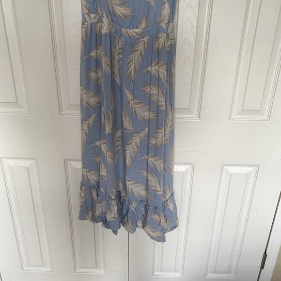 Torrid Light Blue Feather Challis Tie Midi Dress 0 Women’s Large - Picture 9 of 16